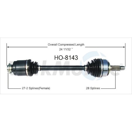 Surtrack Axle Cv Axle Shaft, Ho-8143 HO-8143